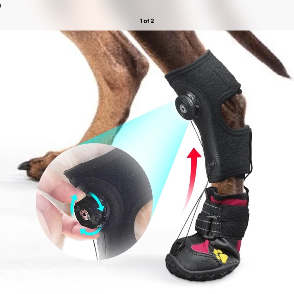 Adjustable Black Dog Leg Brace with reel ISO again ISO extra small